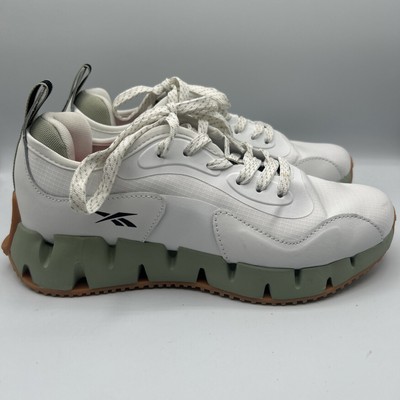 Reebok Women's Zig Dynamica 4 Running Shoes White/Green 30106WWKV Size 8.5