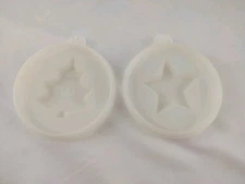 VTG TUPPERWARE JELLO MOLD REPLACEMENT LIDS 632-4 STAR 633-4 CHRISTMAS TREE