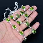 Peridot 925 Sterling Silver Pear Gemstone Handmade Beautiful Jewelry Set ST 1087