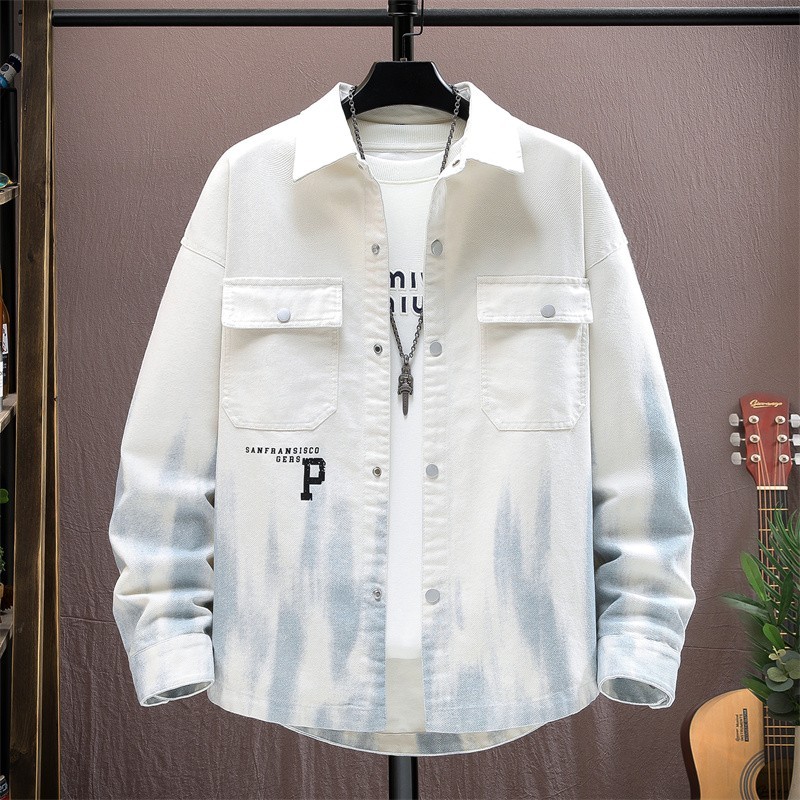Luxury Men Denim Jacket Fashion Loose Casual Trendy High Street Retro Jean Coat