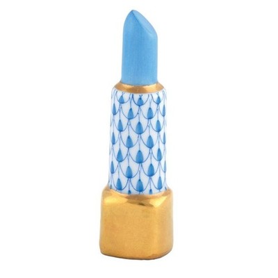 HEREND,  LIPSTICK,  BLUE FISHNET,  #VHB-16296,  BRAND NEW, MINT & BOX!