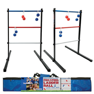 Ladder Toss Game Solid Steel Set with Weighted Bolas and Carrying Case