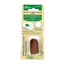 Leather Thimble Natural Fit Large Clover