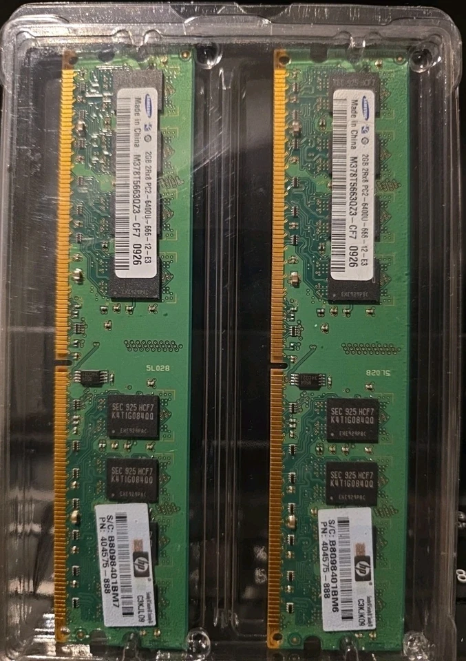 Samsung Crucial 4GB 2X 2GB DDR2 2RX8 PC2-6400U 800Mhz 240pin DIMM Desktop Memory - Image 3 of 4