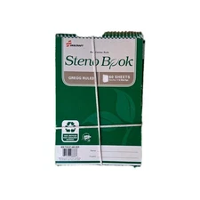Lot of 6 Skilcraft Recycled Steno Books Gregg Ruled 60 Sheets White 6" x 9"