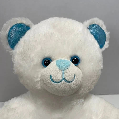 Build A Bear White White Snow Bear Snow Hugs Blue Accents Stuffed Animal BAB - Image 4 of 4