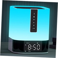 White Noise Sound Machine Alarm Clock with Bluetooth Speaker, 48 Night Light,