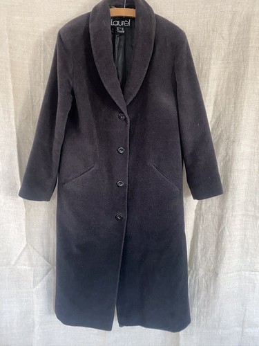 Escada, Genny Laurel Escada Wool Buttoned Coat Long Soft black vintage size 34