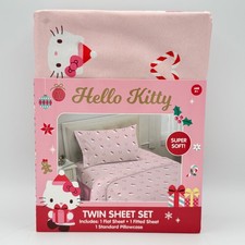 Hello Kitty Holiday Candy Cane Love Twin Shee...