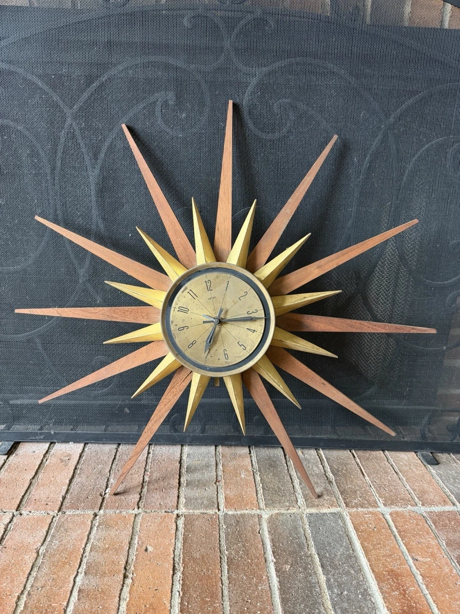starburst sunburst wall clock products for sale | eBay
