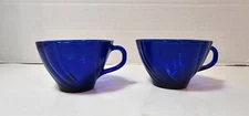 Duralex cobalt blue tea cup pair