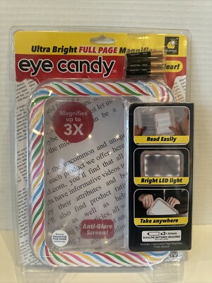 Eye Candy Ultra-Bright Full-Page Magnifier, As Seen On TV Magnifies Up to 3X New