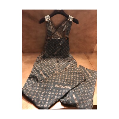 vuitton jacquard denim overalls