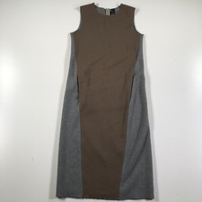 Lorena Antoniazzi Sweater Dress Size 6 Brown Gray Wool Stretch Tank