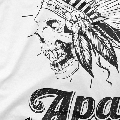 Apache Skull | Herren Fun T-Shirt S bis 4XL | Indian Indianer Schädel Biker - Picture 11 of 11
