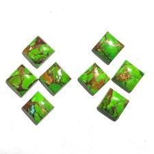 Natural Arizona Green Copper Turquoise Gemstone Earrings Making Square Cabochon