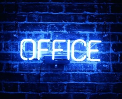 New Blue Office Neon Sign Bar Decor Gift 14''x5'' Light Lamp Wall Decor Display
