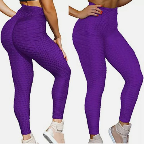 Women Tik tok Leggings Push Up Ruched High Waist Gym Yoga Pants Anti-Cellulite - Picture 18 of 27
