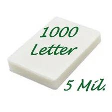 1000 Letter 5 Mil Laminating Pouches Laminator Sleeves 9 x 11-1/2 Gloss X CLEAR