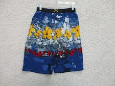 Sand N Sun Board Shorts 16-18 Boys Blue Hawaiian Swim Trunks Pockets Casual Logo
