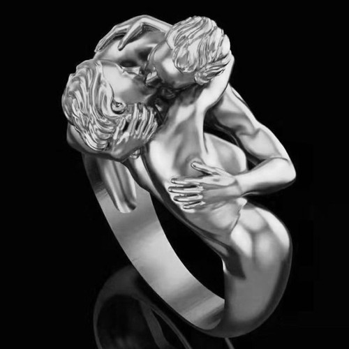 Jewelry Golden Men and Women Love Art Ring Rings New Arrival - Picture 2 of 5
