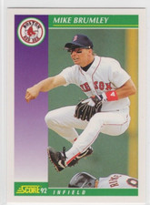 Mike Brumley 1992 Score Baseball Base Common #363 Boston Red Sox