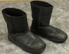 UGG CLASSIC SHORT LEATHER 1016559 BLACK SIZE 5 WOMAN  S BOOTS AUTHENTIC