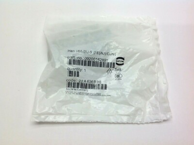 Harting Han 16A-BU-S (FE(AU)/CuNi) Heavy Duty Connector 09200162891
