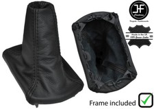 SCHWARZ NAHT LEDER SCHALTMANSCHETTE+KUNSTSTOFFRAHME F?R FIAT BRAVO MK1 1995-2001