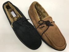 Men Winter Moccasin Slippers Soft Furry Warm Comfy Slip On Indoor Outdoor 1758