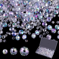 Crystal Glass Beads for Jewelry Making 500 Pcs Assorted Crystal Beads Bulk Mixed