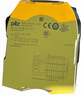 751111 NEW PILZ PNOZ S11 C 24VDC 751111 Safety Relay
