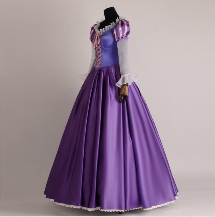 Rapunzel Prinzessinnen-Kostüm Für Mädchen – Mit Krone, Zauberstab, Schmuck, Pailletten Und Tüll, Maxikleid