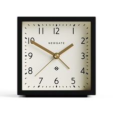 Newgate® Equinox Alarm Clock Black Contrast Gold Hands Silent Quartz
