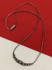 Vintage SOUTHWESTERN Unsigned Liquid Silver Style Graduated Bead Necklace 16.25”