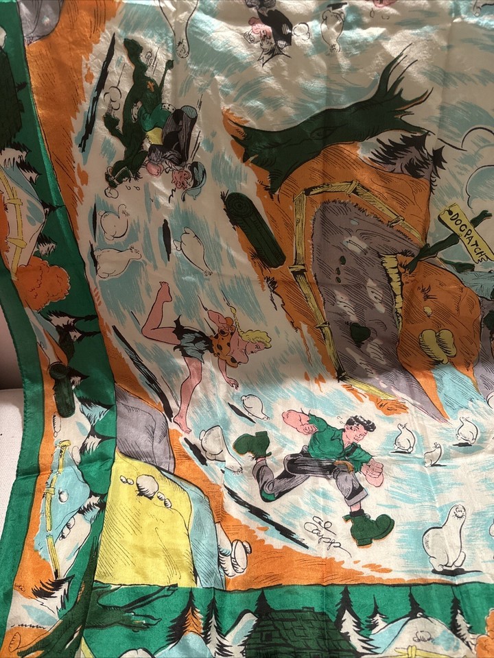 1940's ORIGINAL ART AL CAPP LEE FALK LIL ABNER MANDRAKE SILK SCARF RARE MINT Comic Art