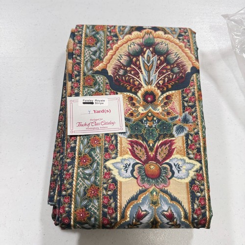 Vintage Polsterstoff Floral Grün Rot Lotus Paisley Royale Streifen 4 Jahre