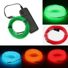 16FT Neon LED Light Glow EL Wire String Strip DIY Rope Tube Car Party Bar Decor