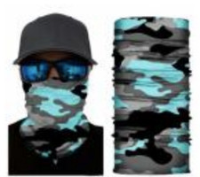 Neck Gaiter Face Mask Fishing Sun Headwear Protection Gray Teal Blue Black Camo