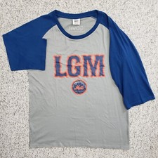 New York Mets SGA Shirt Size XL 'LGM' Gray 3/4 Raglan Baseball Style Giveaway