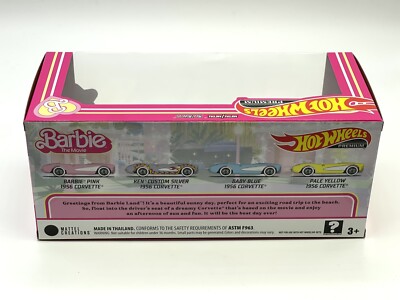 2023 Hot Wheels Barbie Movie 1956 Corvette Diorama 4 Pack Car