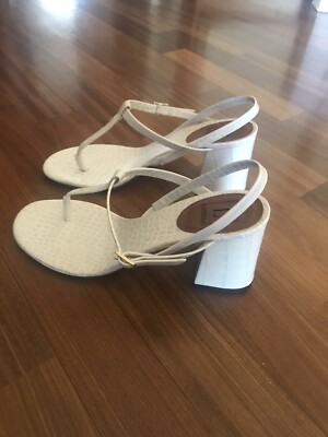 L'Autre Chose Kokos Sandalen cremeweiß laufende Saison Gr. 38 Absatz 8