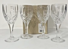 Gorham Crystal Lady Anne Signature Pattern Set of 4 Water Goblets 8" / New