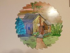 OOAK hand painted on 10 inch blade