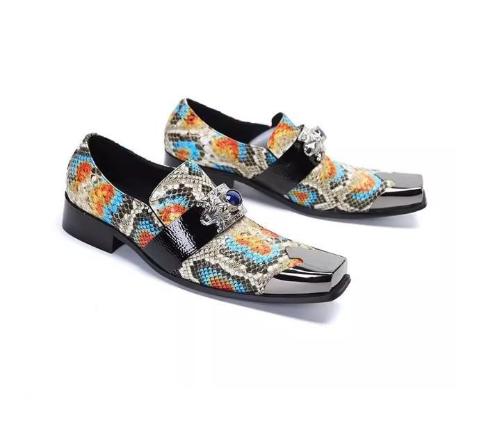 SAOLA Scarpe slip on slip on in pelle colorate da uomo stampate giovanili