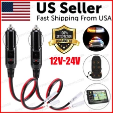 2x 12V Car Fused Cigarette Lighter Adapter Male Plug Leads LED Light Replacement