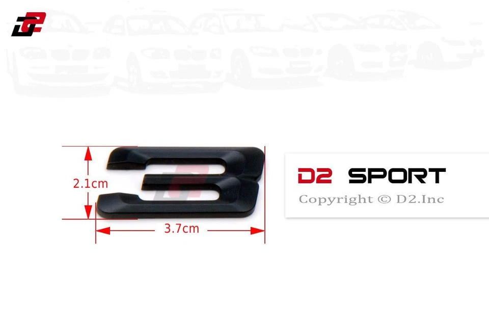 Matte Black Trunk Rear Emblem Badge Letters fit BMW E46 E92 Coupe 3-Series 330Ci - Image 2 of 2