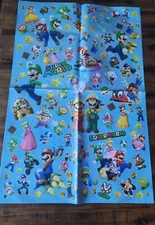 Cute Cartoon Gift Wrapping Paper, Mario Gift Wrapping, Birthday Gift Paper 4 pc.