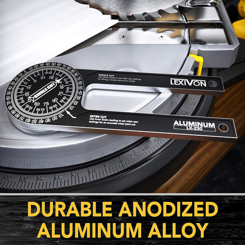 Aluminum Miter Saw Protractor | 7-Inch Rust Proof Angle Finder Featuring Precisi - Picture 2 of 12