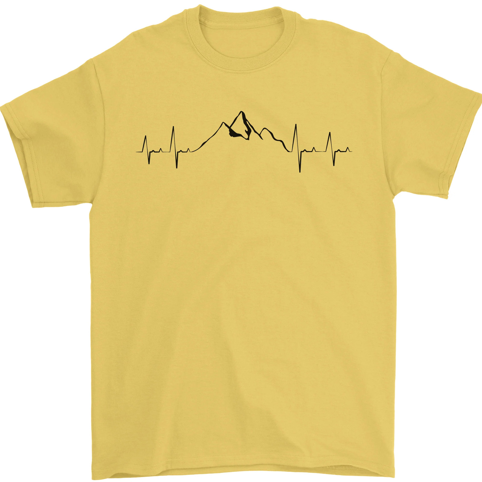 Camiseta Para Hombre De Montaña ECG De Senderismo Y Escalada 100% Algodón